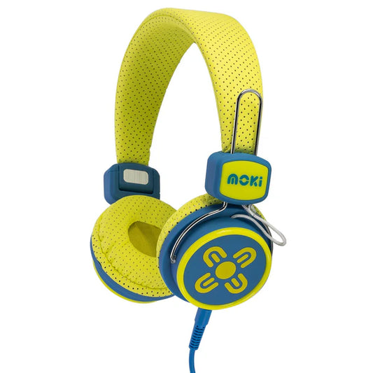 Moki Headphones for Kids Volume Limited Yellow & Blue