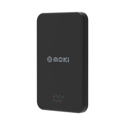 Moki Magnetic Wireless Power Bank 5000mAh – Portable Fast Charging with Magnetic Attachment