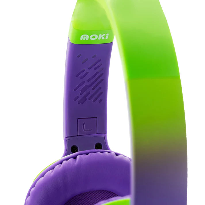 Moki Mixi Kids Wireless Headphones Volume Limited 89dB Green/Purple