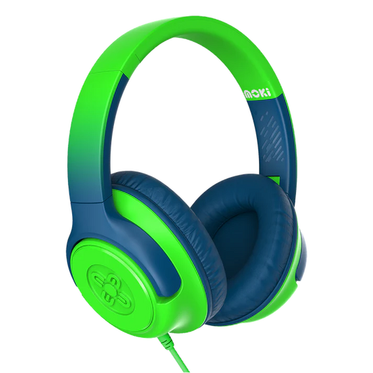 Moki Mixi Type-C Connect Wired Volume Limited Headphones Green-Blue