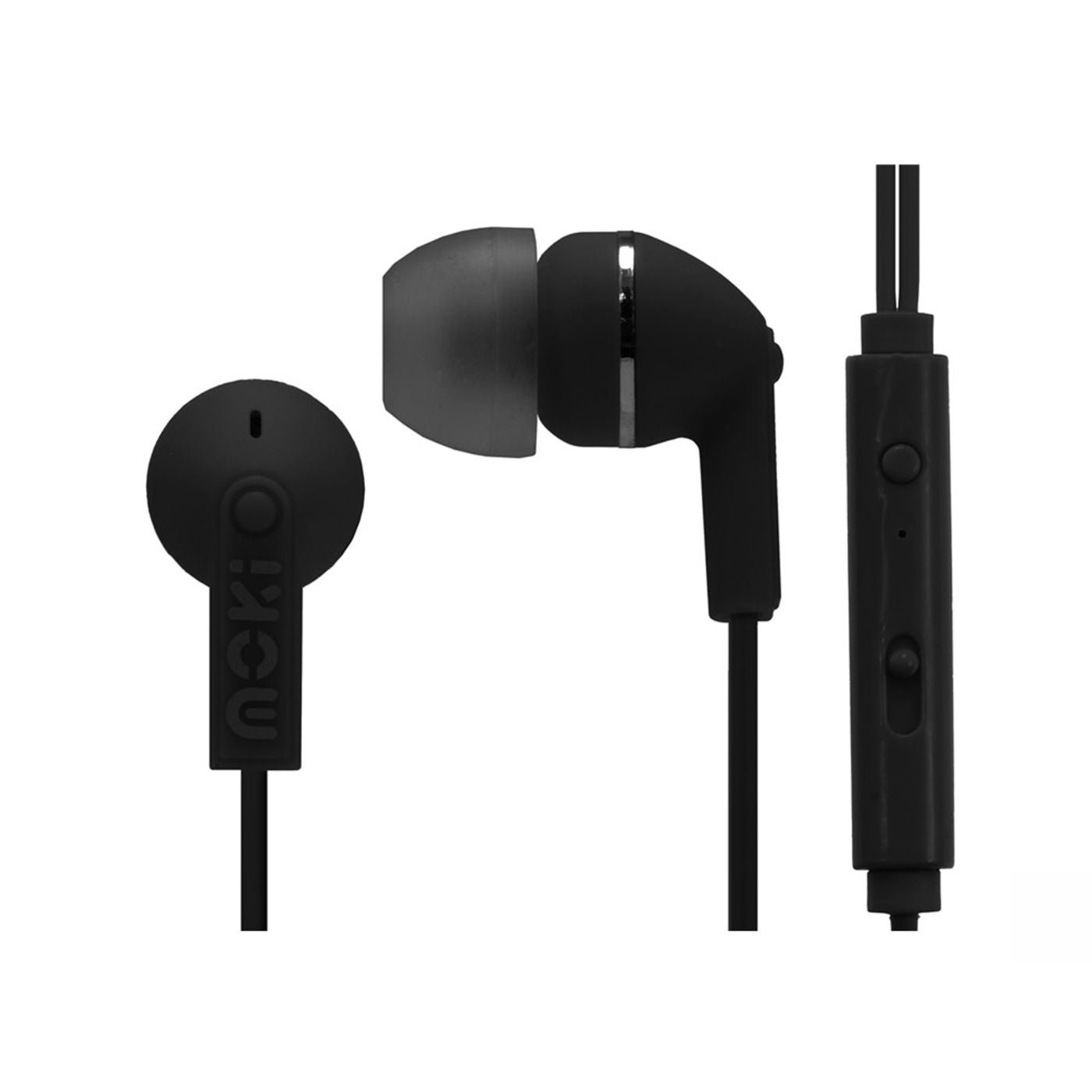 Moki Noise Isolation Earbuds With Mic & Control Black