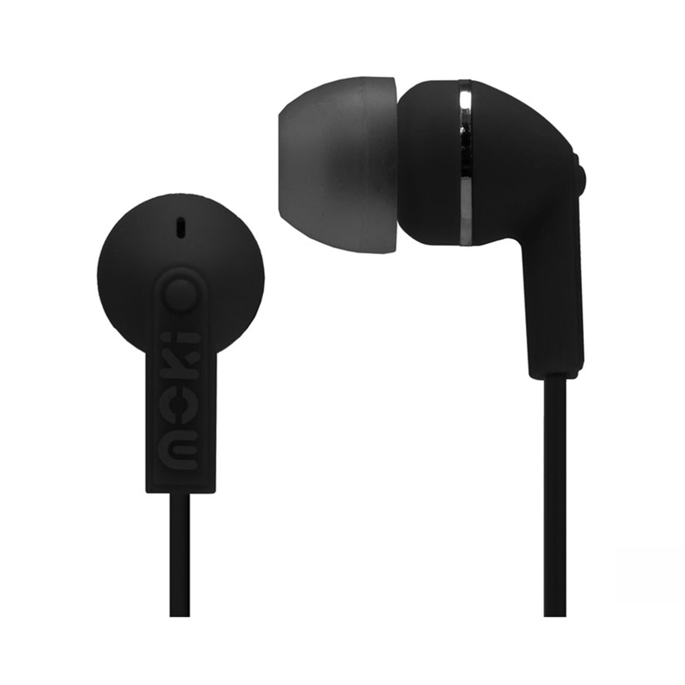 Moki Noise Isolation Earbuds With Mic & Control Black