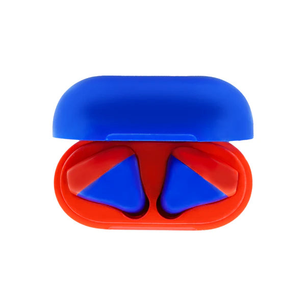 MokiPods Mini Kids Earphones Bluetooth TWS Volume Limited Red-Blue