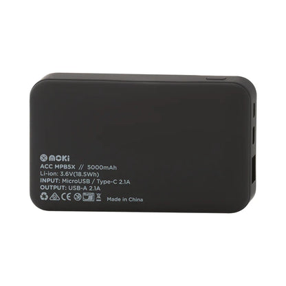 Moki Power Bank Type-C / USB-A 5000mAh – Compact Portable Charging Solution