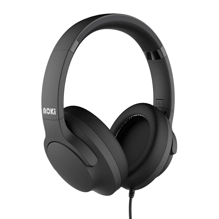 Moki Type-C Connect Headphones + Inline Mic & Control Black