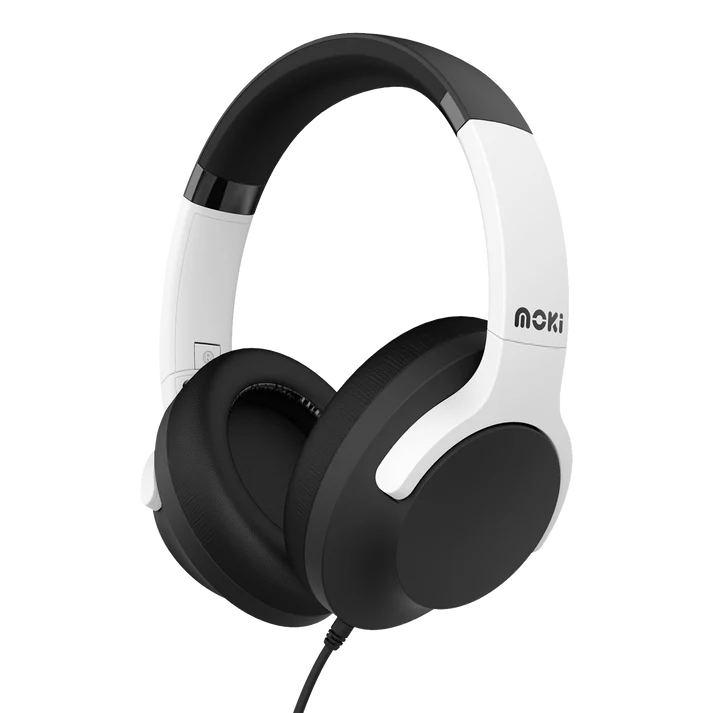 Moki Type-C Connect Headphones + Inline Mic & Control Black & White