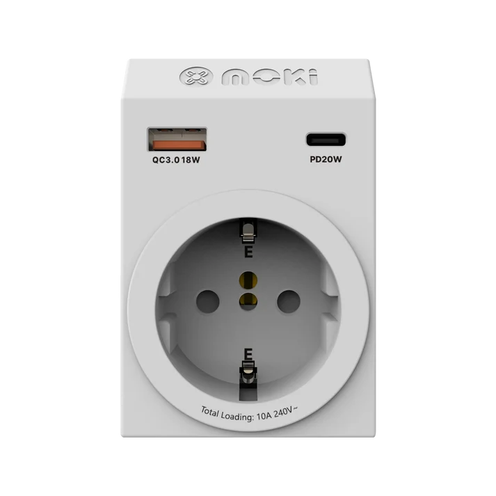 Moki Universal to AU/NZ Travel Adaptor PLUS | 20W USB-C