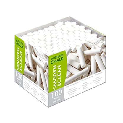 Mungyo Dustless White Chalk Sticks 100 Pack