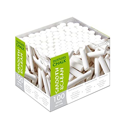 Mungyo Dustless White Chalk Sticks 100 Pack