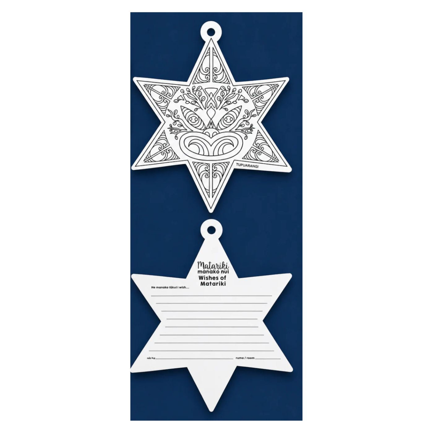 NZ Matariki Colour-In Star Set incl. Dreams 25cm 36 Piece craft activity pack