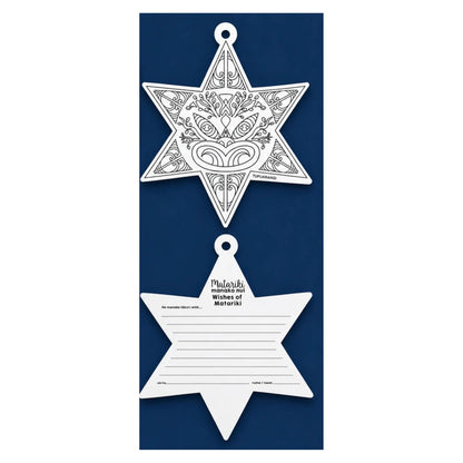 NZ Matariki Colour-In Star Set incl. Dreams 25cm 36 Piece craft activity pack