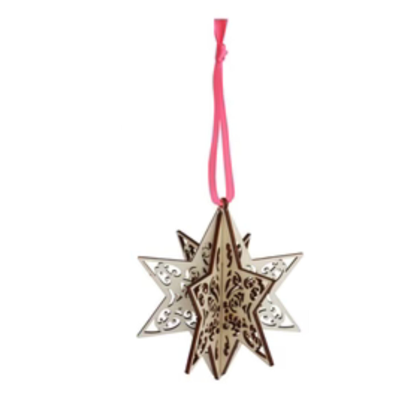 NZ Matariki MYO 3D Star Ornament 10cm DIY Wooden Hanging Decoratio