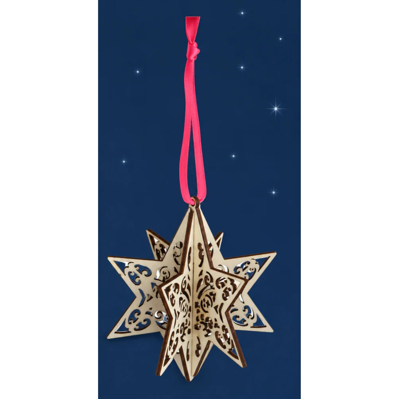 NZ Matariki MYO 3D Star Ornament 10cm DIY Wooden Hanging Decoration