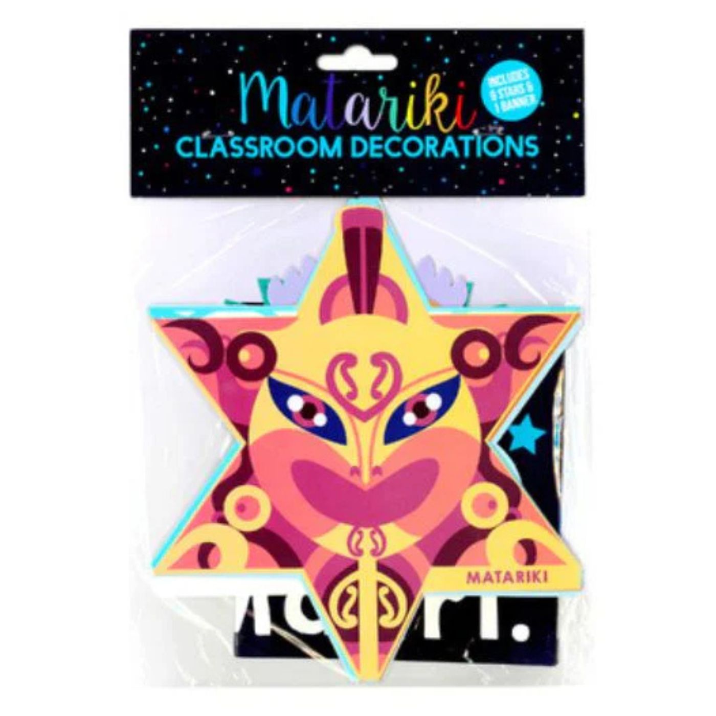 NZ Matariki classroom decor and banner featuring 9 unique star designs to teach students about Matariki star names and meanings