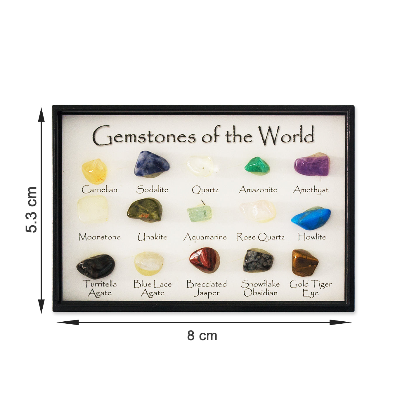 Natural Crystals Gemstone Rectangular Set of 15 Specimen Crystals