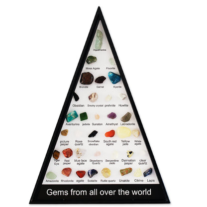 The triangle shape of each specimen adds a modern and stylish touch to any room or display.