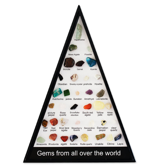The triangle shape of each specimen adds a modern and stylish touch to any room or display.