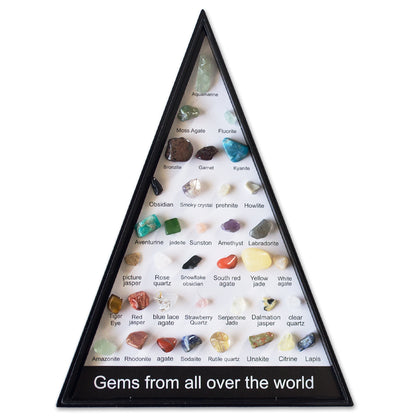 Natural Crystal Agate Gemstone Triangle Set of 36 Specimen Crystals
