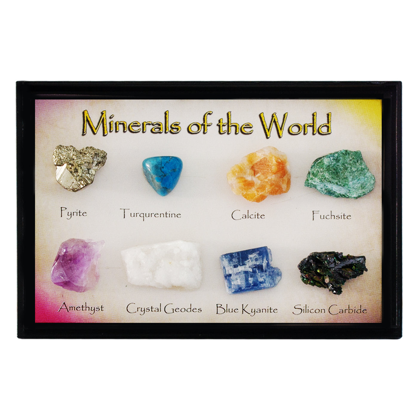 Natural Mineral Crystals Rectangular Specimen Set of 8