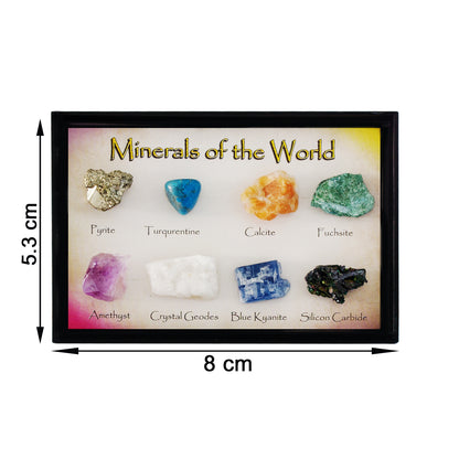 Natural Mineral Crystals Rectangular Specimen Set of 8