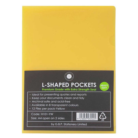 OSC L Shaped Pockets Premium A4 Yellow