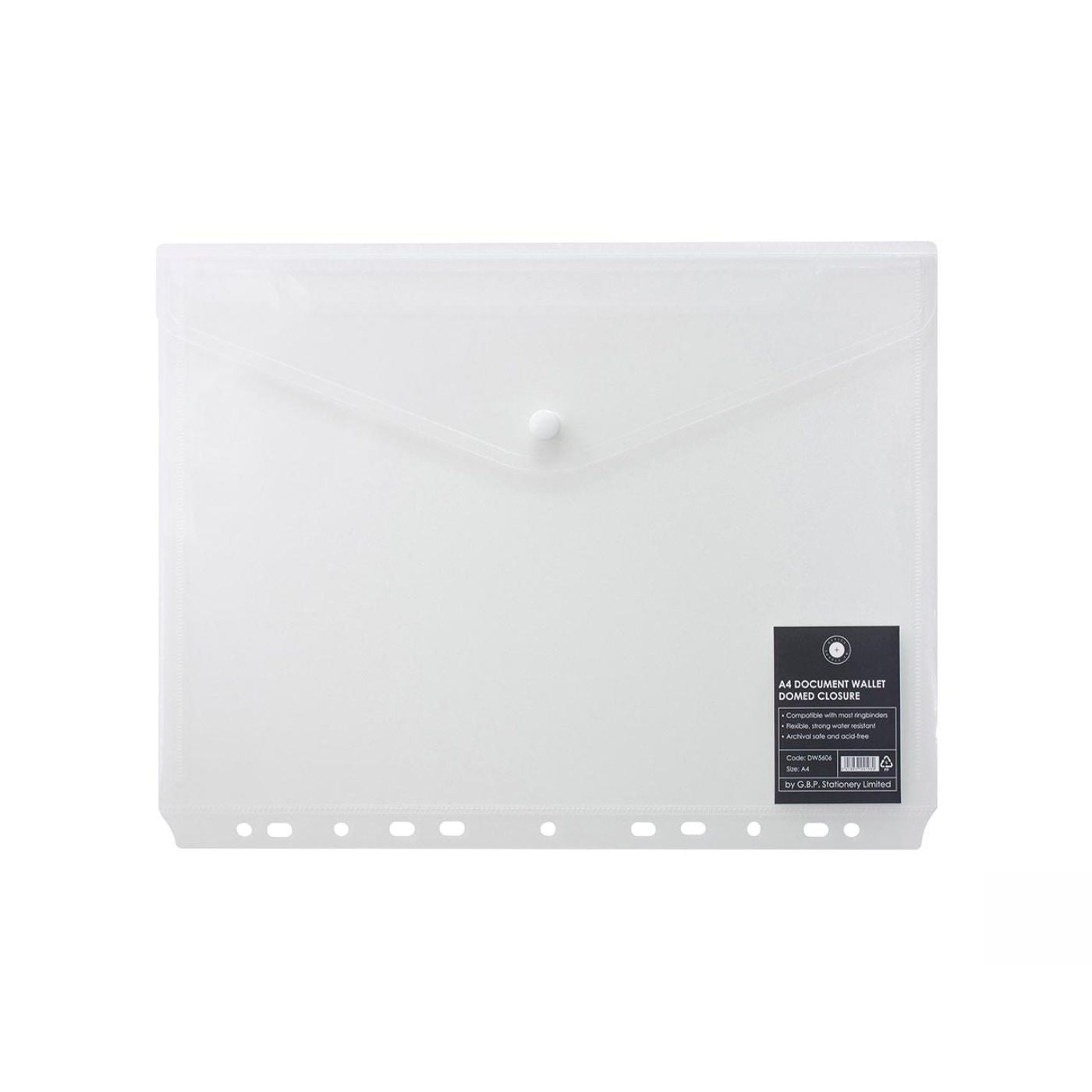 OSC Binder Document Wallet A4 Domed Clear