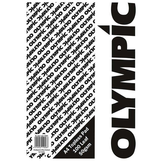 Olympic Topless Pad A4 100 Leaf Ruled 7mm 50gsm