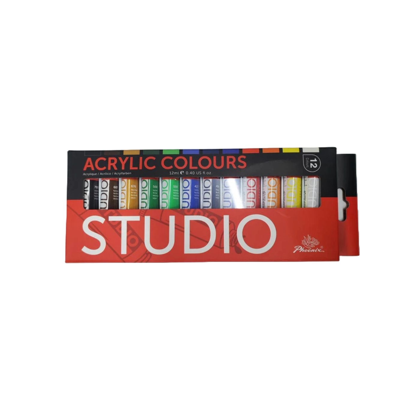 Phoenix Studio Acrylic Colour Tubes 12 x 12ml