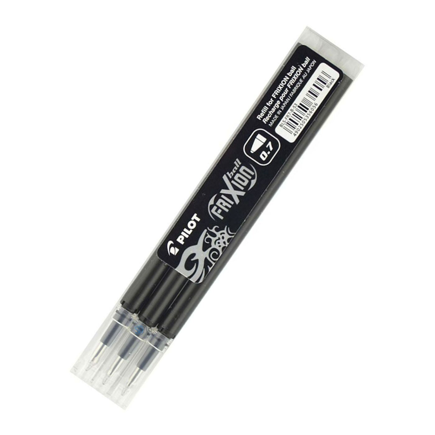 Pilot Frixion Erasable Refill Fine 0.7mm Black Pack of 3