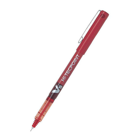 Pilot Hi-Tecpoint Pen V5 Rollerball Extra Fine 0.5mm Red