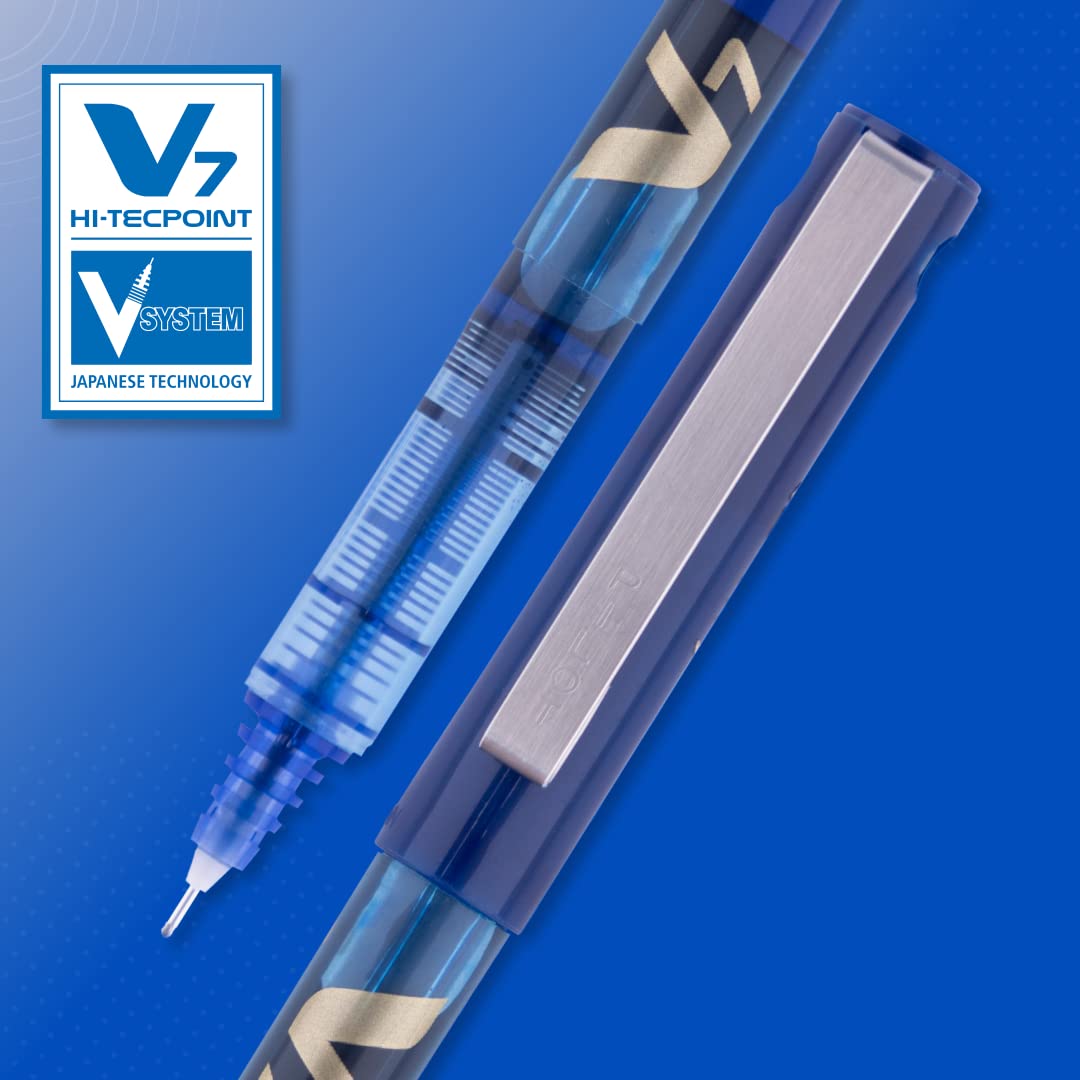 Pilot Hi-Tecpoint Pen V7 Rollerball BX-V7-L Fine 0.7mm Blue