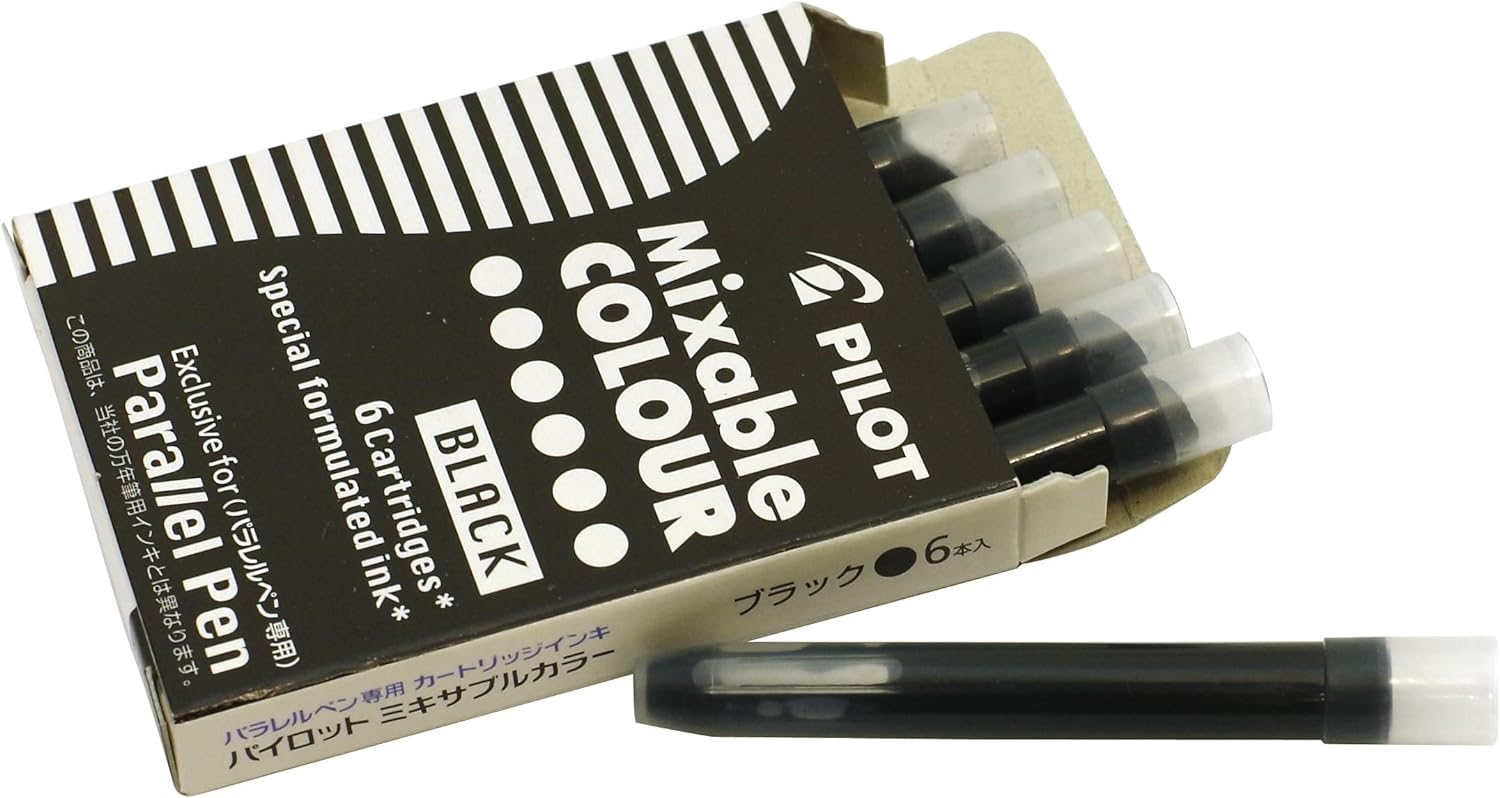 Pilot Parallel Pen Cartridge IC-P3-S6-B Pack of 6 Black