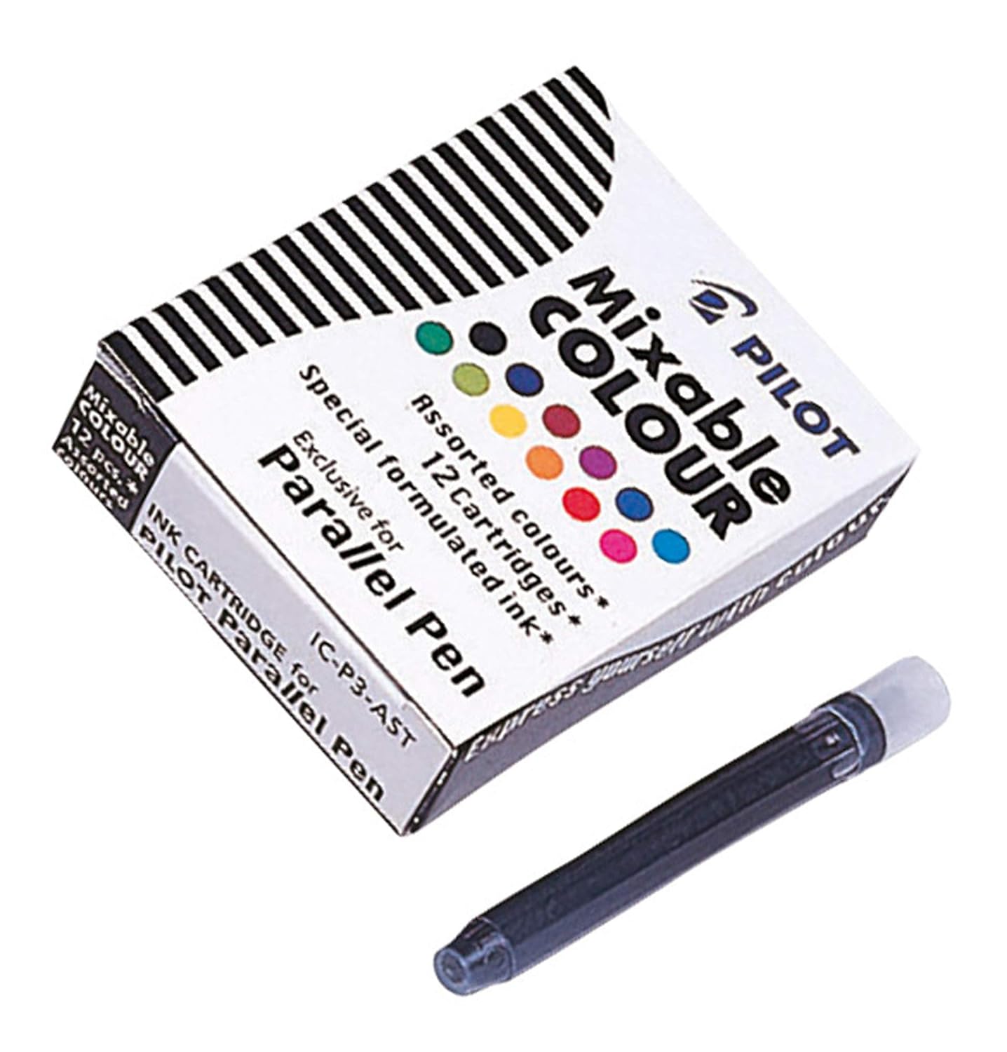 Pilot Parallel Pen Refill Cartridge IC-P3-AST Assorted Colours Pack of 12