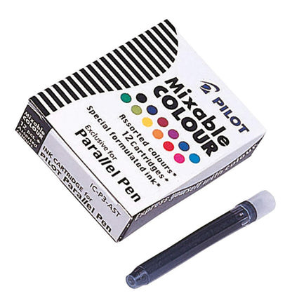 Pilot Parallel Pen Refill Cartridge IC-P3-AST Assorted Colours Pack of 12