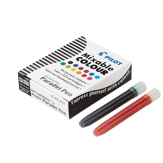 Pilot Parallel Pen Refill Cartridge IC-P3-AST Assorted Colours Pack of 12