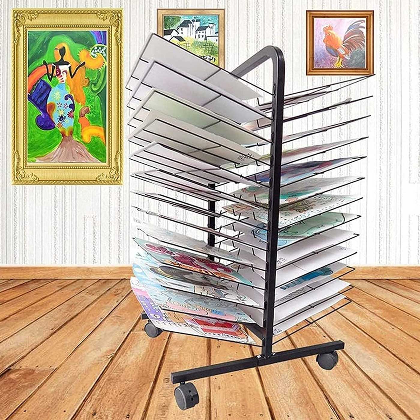 Portable Painting Drying Rack Double Sided A3 Size 50 Shelves – School ...