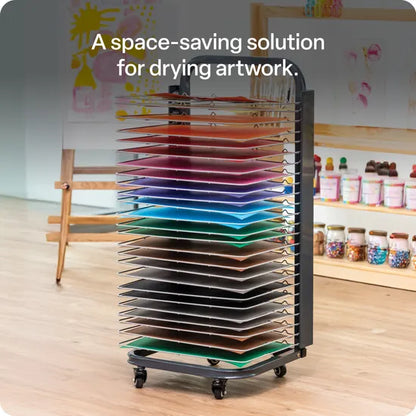 Portable Spring-Loaded Painting Drying Rack – 25 Shelf A3