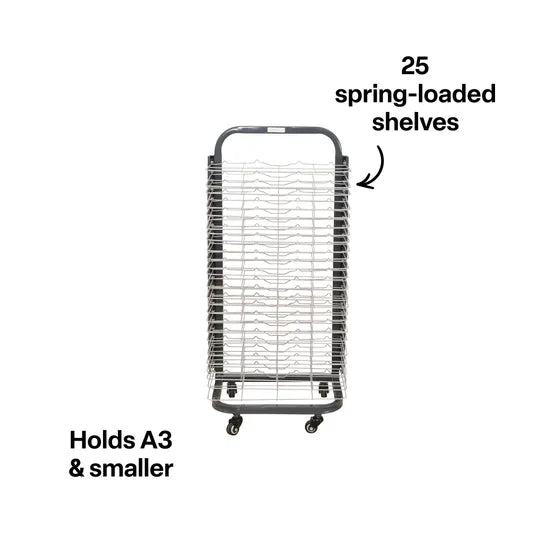 Portable Spring-Loaded Painting Drying Rack – 25 Shelf A3