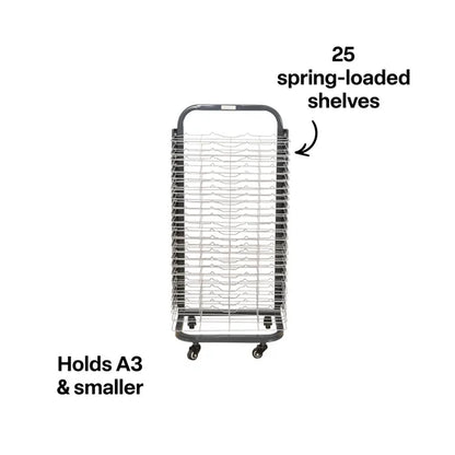 Portable Spring-Loaded Painting Drying Rack – 25 Shelf A3