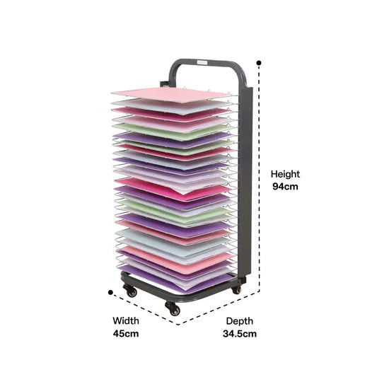 Portable Spring-Loaded Painting Drying Rack – 25 Shelf A3
