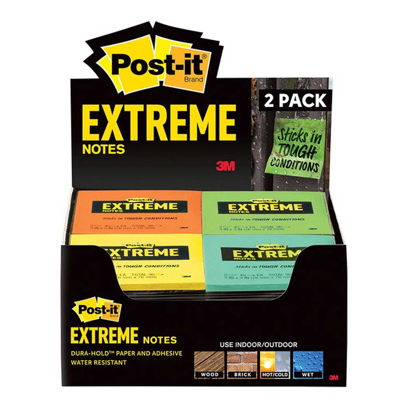 Post-it Extreme Notes Dura Hold 76x76mm Assorted Pack of 2 – School ...
