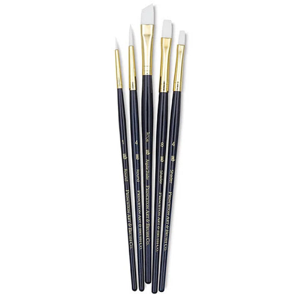 Princeton Real Value Artists Brush Synthetic Hair White Taklon Set of 5