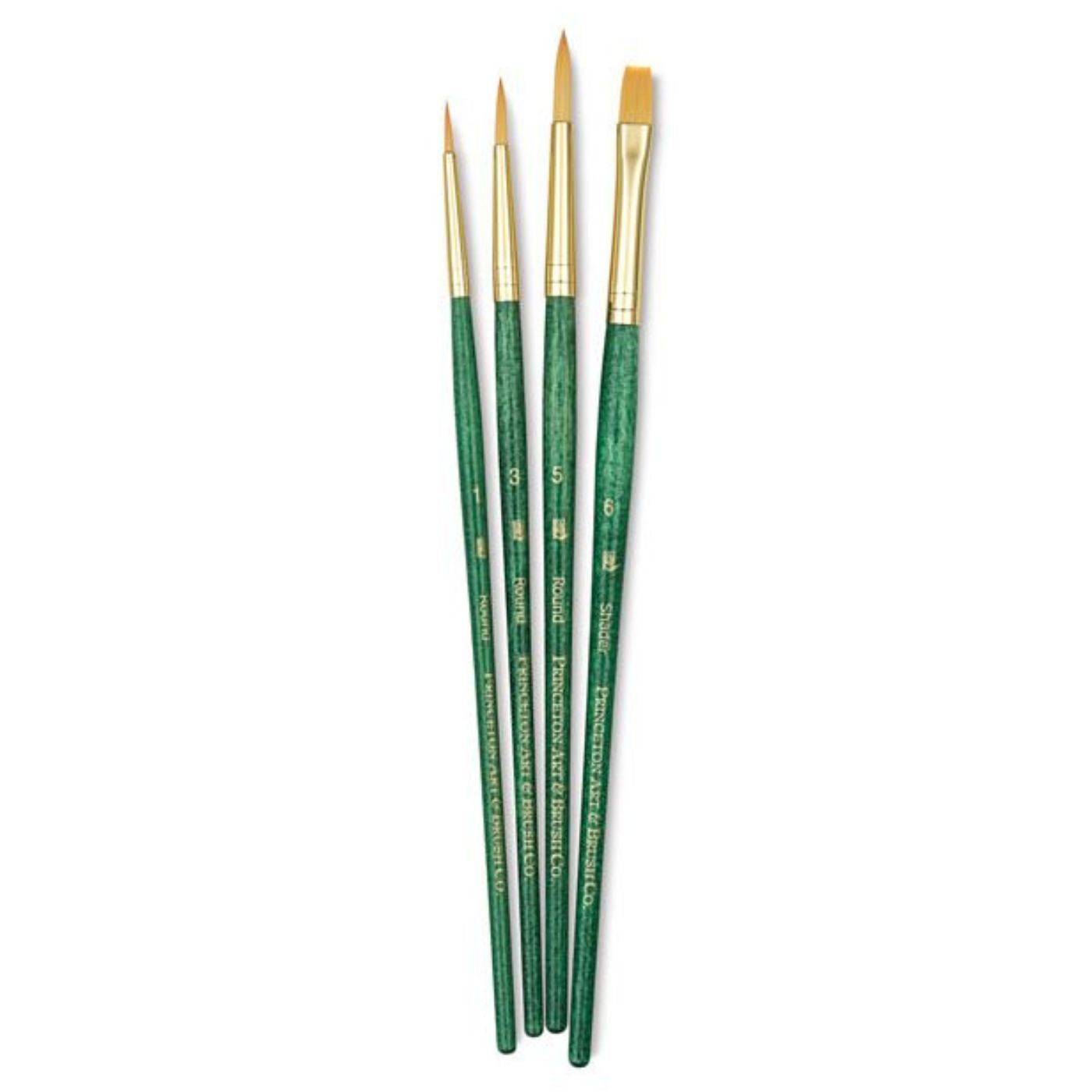 Princeton Real Value Golden Taklon Brush Synthetic Hair Short handle Set of 4