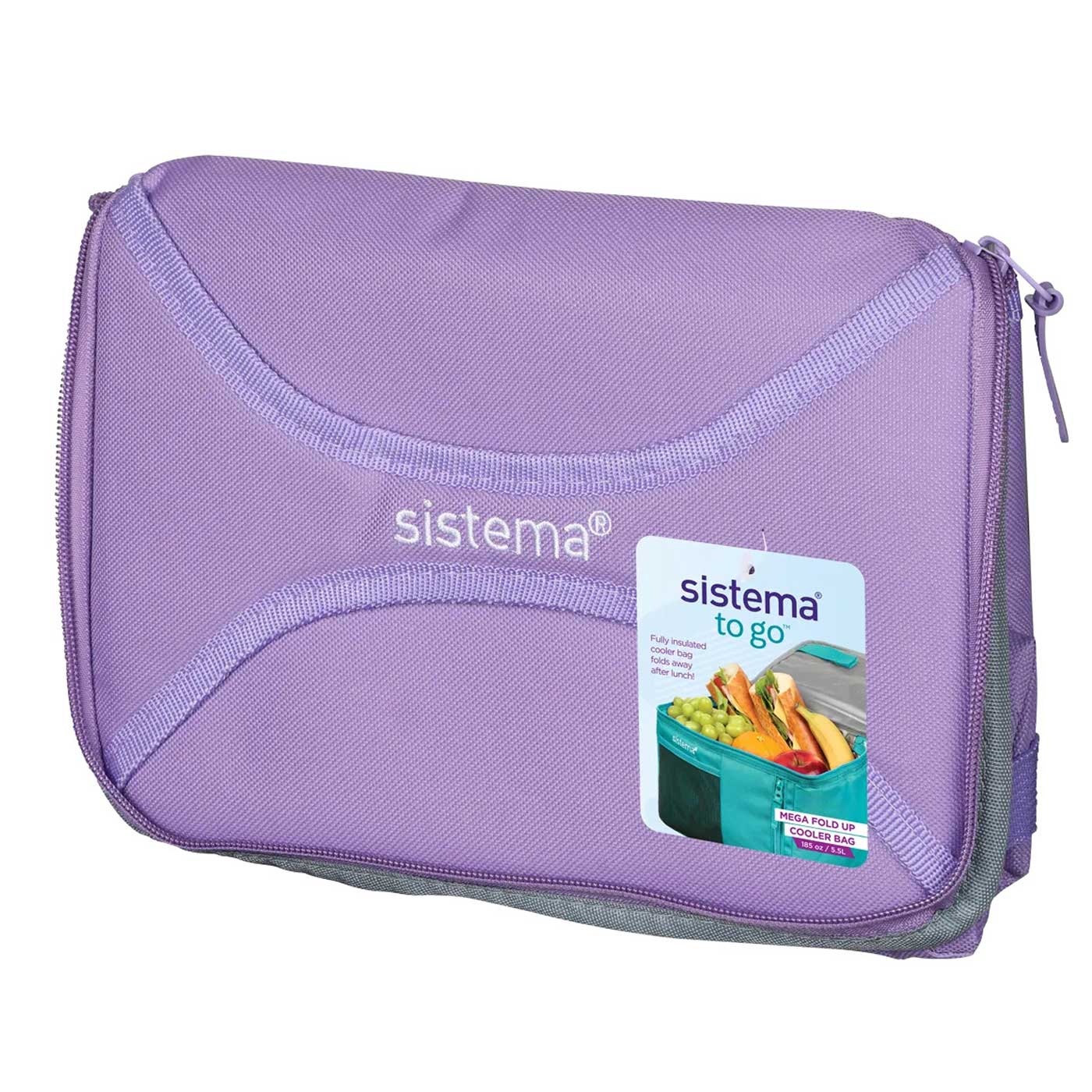 Purple Sistema Mega Fold Up Insulated Lunch Bag To Go Purple