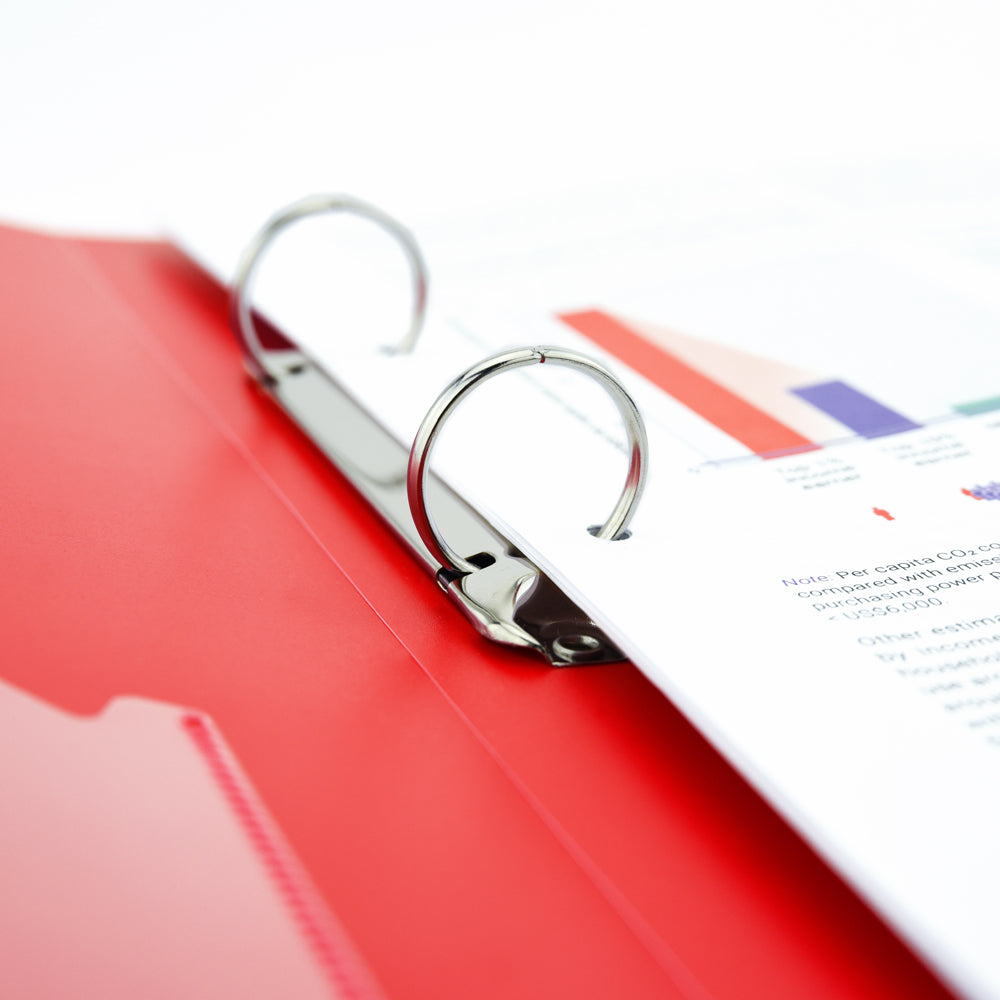 Rapesco Germ-Savvy Antibacterial A4 PP Ring Binder 2/25 Red