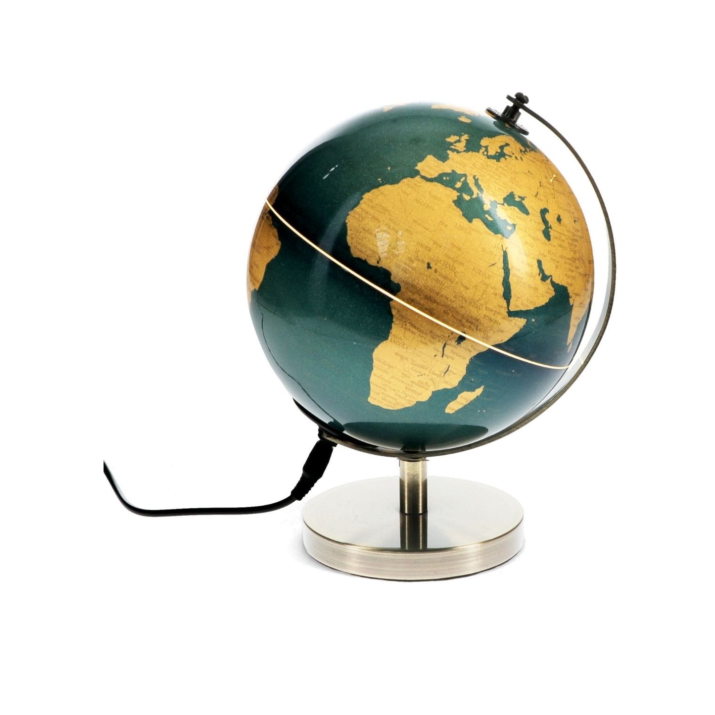 Rex London World Globe Light USB 14.2cm – Blue & Gold Illuminated Globe