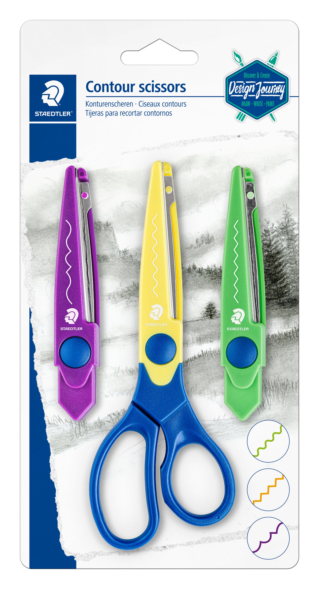 STAEDTLER® 965-S Contour Scissors Design Journey 3 Interchangeable Blades
