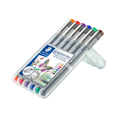 STAEDTLER Pigment Fineliner 30805-SSB6 0.5mm Assorted Colours Wallet of 6