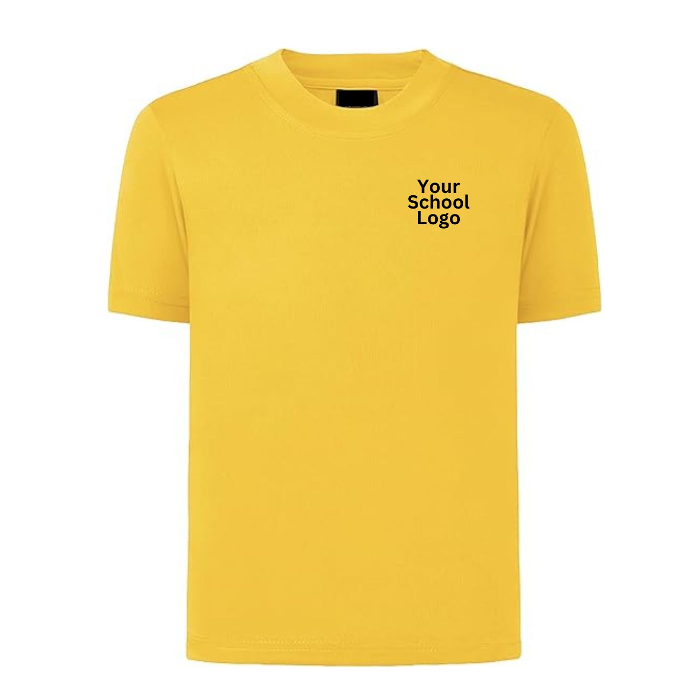 School Uniform 100% Cotton Basic Crew Neck T-Shirt Custom Made Size 4 to 16 Yellow