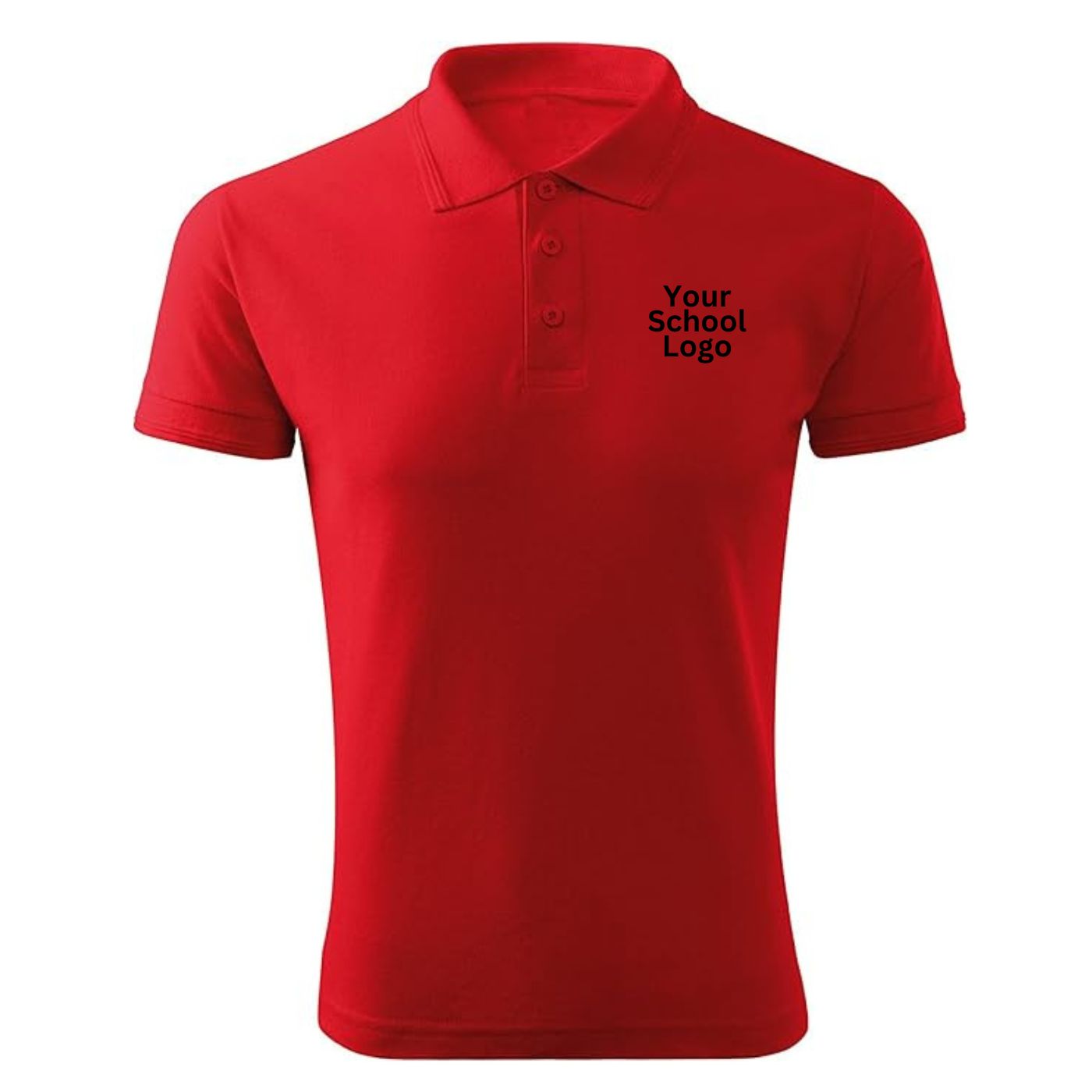 School Uniform 100% Cotton Basic Polo T-Shirt Custom Made Size 4 to 16 Red